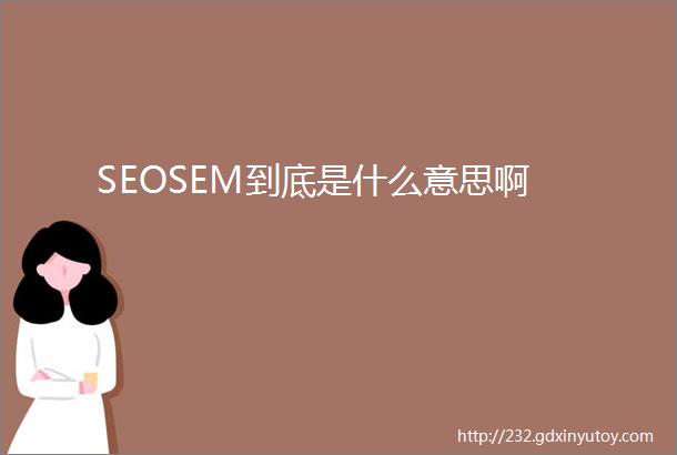 SEOSEM到底是什么意思啊