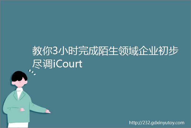 教你3小时完成陌生领域企业初步尽调iCourt